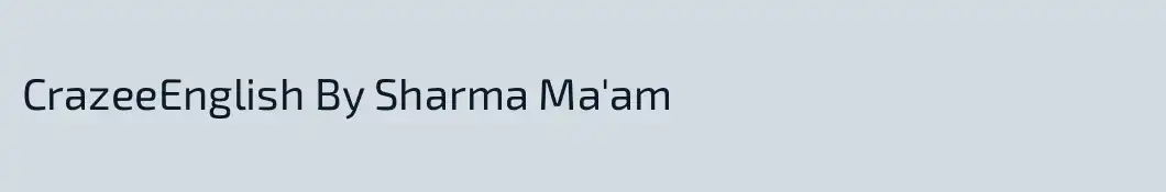 CrazeeEnglish By Sharma Ma'am 